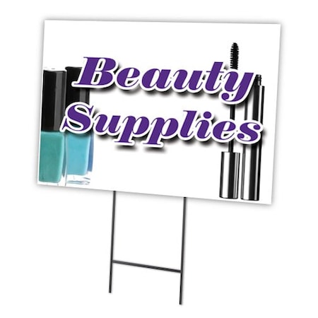Beauty Supplies Yard Sign & Stake Outdoor Plastic Coroplast Window
